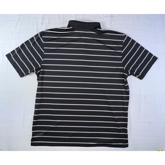PGA Tour Golf Polo Men's Large Black With White Stripes Performance Short Sleeve - Picture 7 of 12
